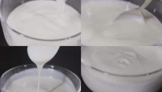 唯美液态丝滑酸奶健康诱人醇香水果 4k高清在线视频素材下载