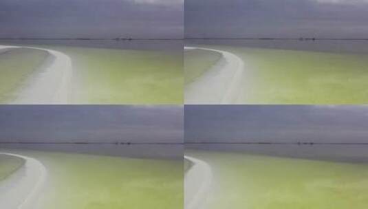 察尔汗盐湖盐池航拍高清在线视频素材下载
