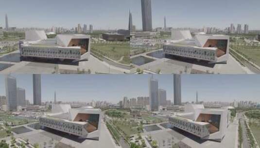 天津滨海新区茱莉亚建筑高清在线视频素材下载