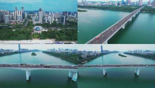 柳州城市建筑航拍多镜头高清在线视频素材下载