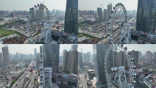 上海摩天轮航拍高清在线视频素材下载