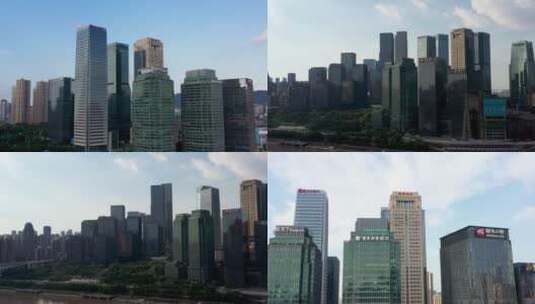 重庆江北嘴地标建筑航拍高清在线视频素材下载
