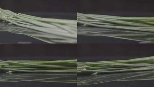 一把韭菜苔旋转LOG高清在线视频素材下载