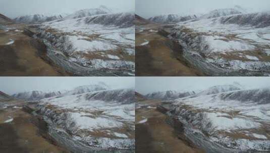 青海果洛州玛沁县阿尼玛卿冬季自然风光高清在线视频素材下载