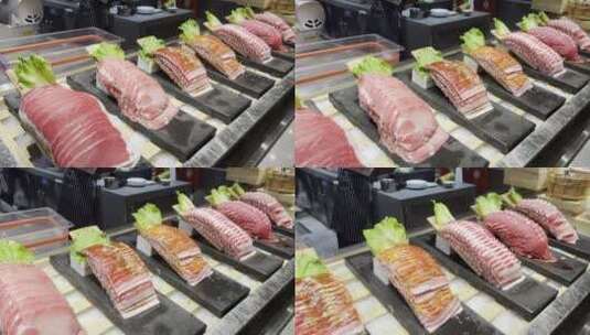 火锅烤肉食材肉视频素材高清在线视频素材下载