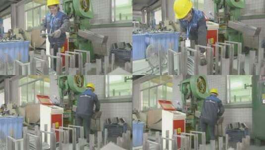 钢材切割工人工厂原材料加工高清在线视频素材下载