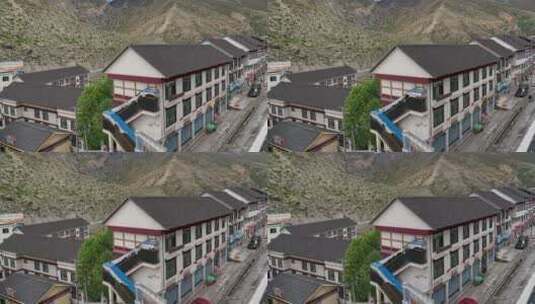 西藏 聂拉木镇 街道 房屋 日转夜 夜景高清在线视频素材下载