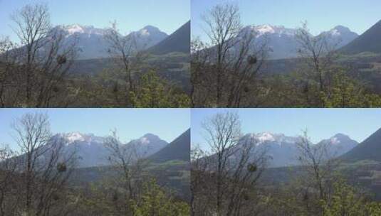 远眺阿尔卑斯山高清在线视频素材下载