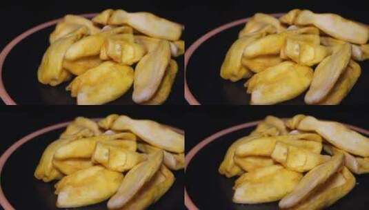 菠萝蜜干冻干菠萝蜜脱水高清在线视频素材下载