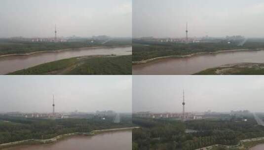 河边的信号塔高清在线视频素材下载