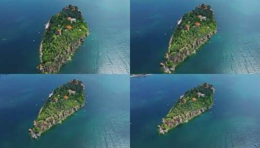 【正版素材】云南江川孤山岛航拍0563高清在线视频素材下载