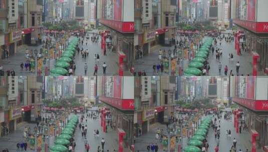 成都春熙路商业步行街人流密集高清在线视频素材下载