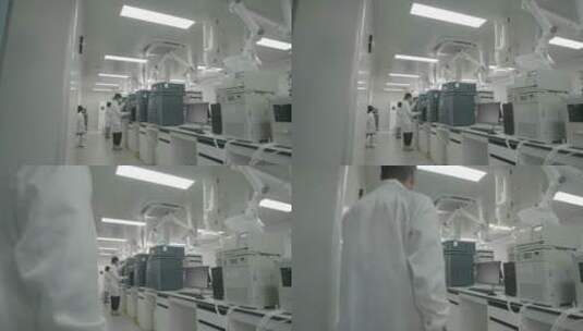 男子走进生物实验室背影研究医药科研检测高清在线视频素材下载