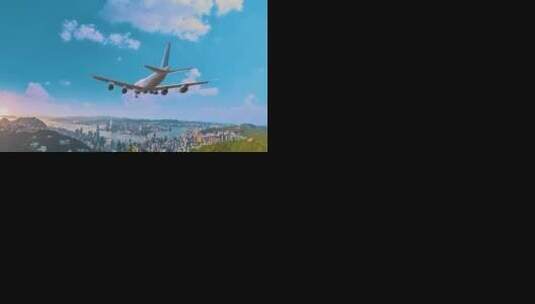 飞机从天空飞过-飞机起飞飞机降落航班高清在线视频素材下载