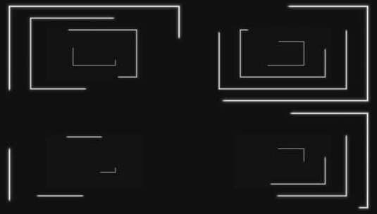 抽象 线条 黑白 方框 矩阵 矩形 运动高清在线视频素材下载