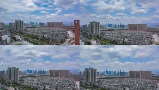 义乌江东集聚区建设城市风光延时摄影高清在线视频素材下载