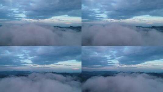 4K航拍清晨云雾缭绕大山风景3高清在线视频素材下载
