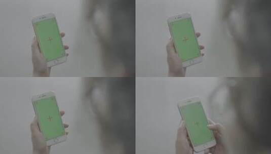 人使用手机特写近景屏幕扣绿绿幕高清在线视频素材下载