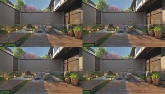 新中式花园庭院设计动画素材高清在线视频素材下载