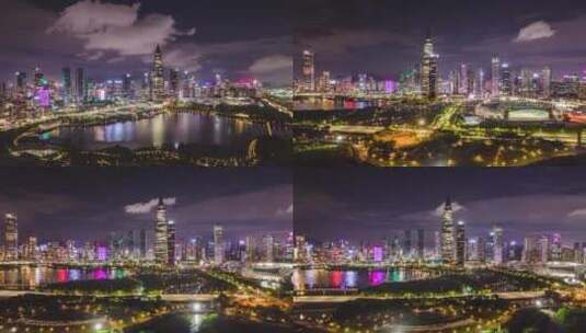 深圳人才公园夜景延时高清在线视频素材下载