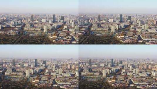 济南市交通建筑历下区经十路城市天际线高清在线视频素材下载