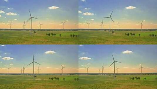 发电用风车特写风力发电新能源风力高清在线视频素材下载