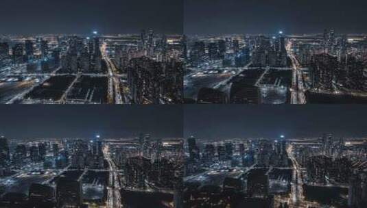 浙江杭州奥体博览城夜景延时高清在线视频素材下载