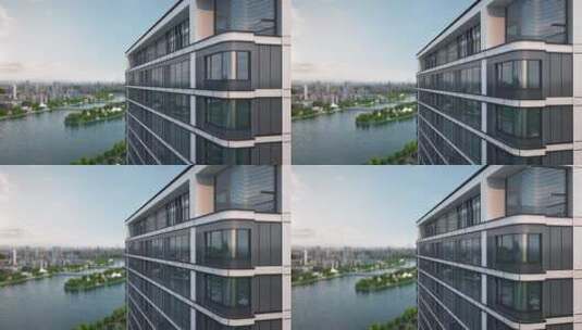 高端江景房阳台三维镜头高清在线视频素材下载