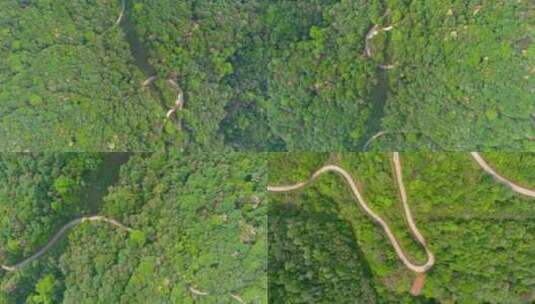 4K航拍山区盘山森林公路高清在线视频素材下载