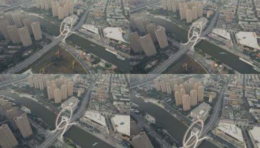4K天津城市地标天津之眼实拍视频高清在线视频素材下载