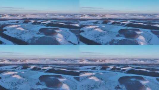 航拍内蒙古严冬林海雪原风光高清在线视频素材下载