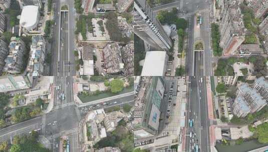 福州城市交通俯拍道路车辆车流航拍城市道路高清在线视频素材下载