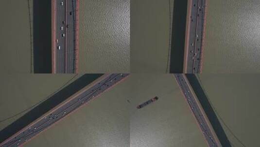 湖北武汉鹦鹉洲长江大桥航拍高清在线视频素材下载