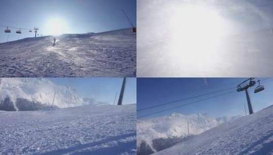 滑雪 单板滑雪场 极限运动高清在线视频素材下载