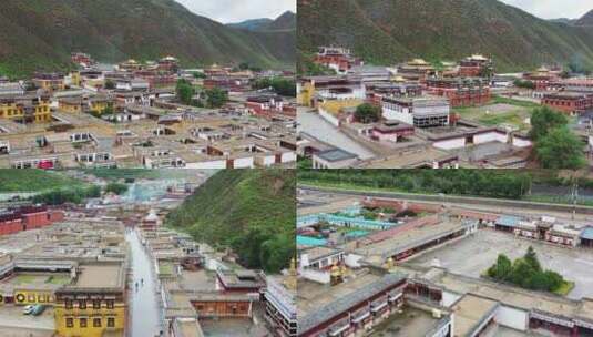 藏族寺庙和村庄高清在线视频素材下载