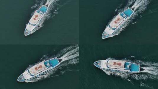 海上游艇航行航拍高清在线视频素材下载