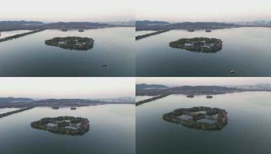 杭州西湖小瀛洲航拍高清在线视频素材下载