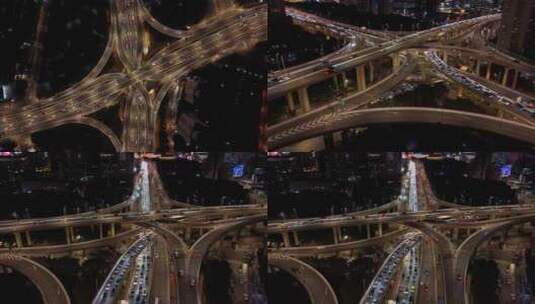 延安高架 夜景 延时 车流 上海高清在线视频素材下载