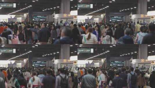 上海地铁2号线徐泾东国家会展中心人流高清在线视频素材下载