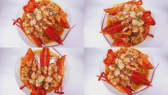 海鲜 食物 美食 产品 龙虾 菜高清在线视频素材下载