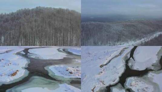 根河根河雪景高清在线视频素材下载