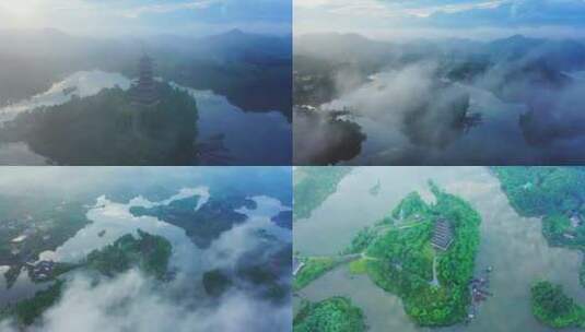 重庆万盛青山湖塔超大景云海航拍高清在线视频素材下载