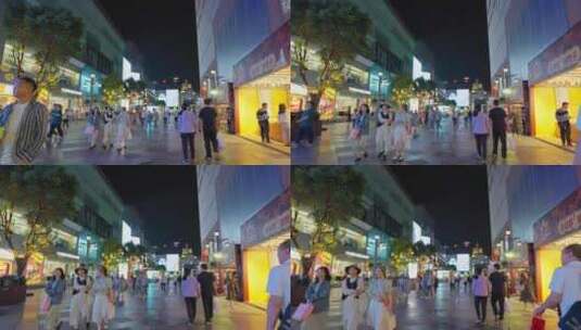 成都春熙路商业街步行街夜景实时高清在线视频素材下载