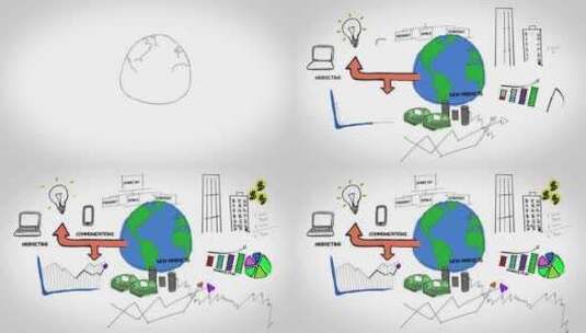 展示全球金融增长的动画高清在线视频素材下载