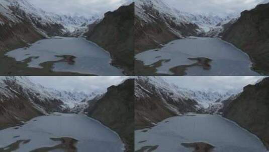 西藏昌都祥格拉冰川万年冰川高空航拍高清在线视频素材下载