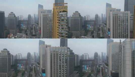 航拍重庆江北区观音桥商圈重庆CBD重庆地标高清在线视频素材下载