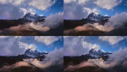 4K-巍峨壮观的雪山高清在线视频素材下载