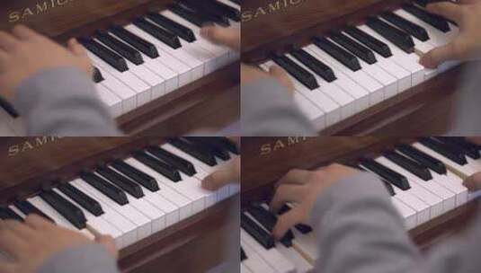 钢琴弹琴手琴键近景俯拍固定2高清在线视频素材下载