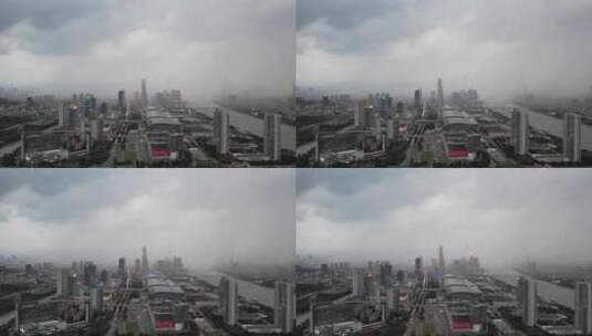广州暴雨航拍高清在线视频素材下载