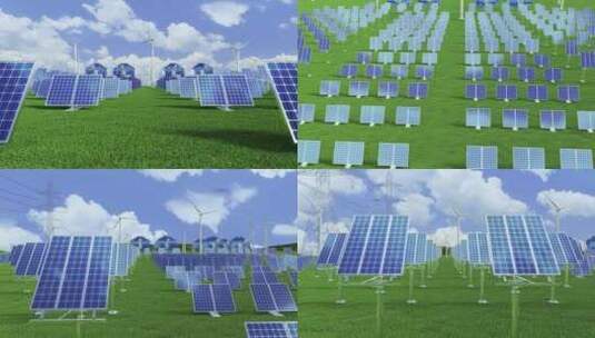 4K新能源太阳能发电站光伏发电合集高清在线视频素材下载